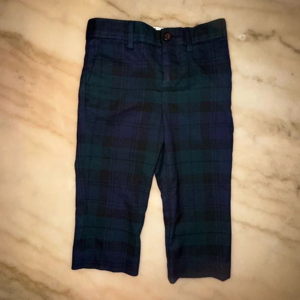 Ralph Lauren Infant Boy's Pants Plaid Tartan Black Multi Lined 18 months - Picture 1 of 8